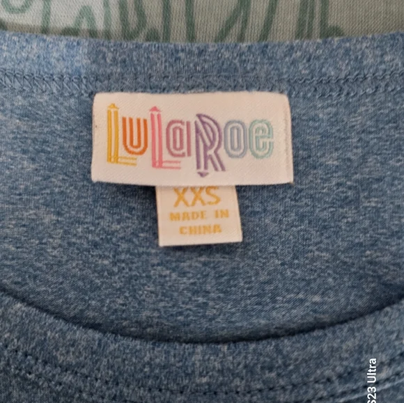 🧨 Lularoe Heathered Blue Carly Hi-lo T-shirt Dress - Picture 5 of 6